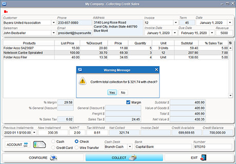 ESREAL ERP Credit Sales Collections