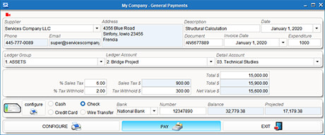 ESREAL ERP General Payments