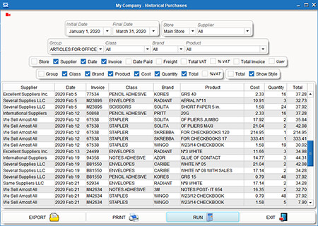 ESREAL ERP Purchase Reports