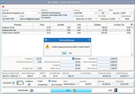 ESREAL ERP Purchase Payments