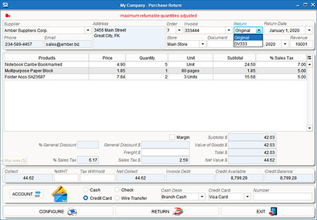 ESREAL ERP Purchase Return